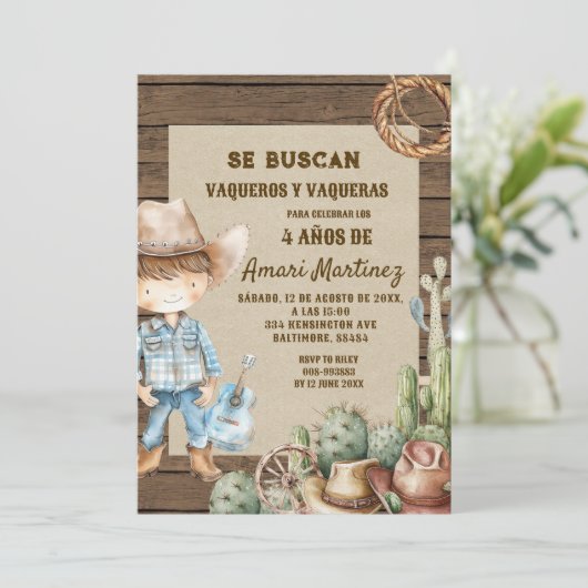 Se Buscan wilde Westerne cowboyverjaardag Kaart (Staand voorkant)