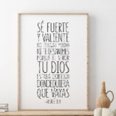 Sé fuerte y valiente, Josué 1:9 Poster