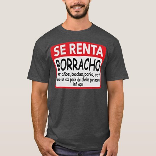Se Renta Borracho Mannen Graphic Funny Spaans T-shirt (Voorkant)
