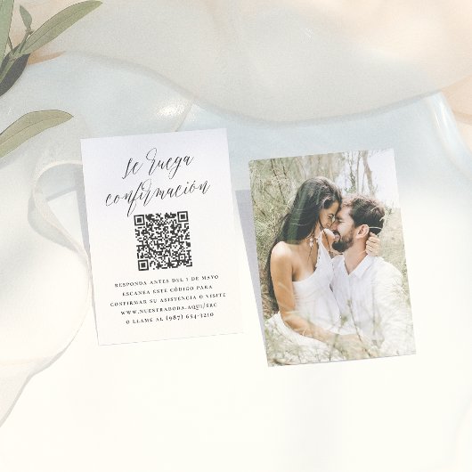 Se Ruega Confirmación Código QR RSVP de Boda Informatiekaartje