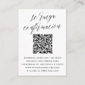 Se Ruega Confirmación Código QR RSVP de Boda Informatiekaartje (Voorkant)