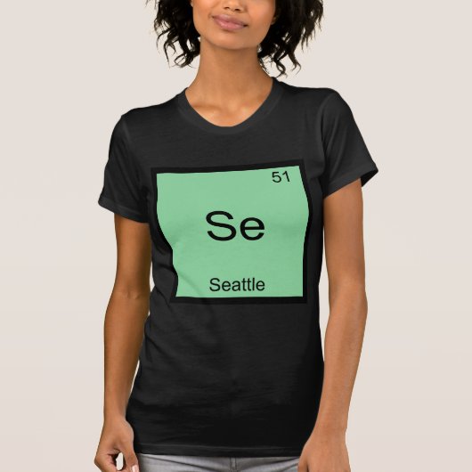 Se - Seattle City Chemistry Element Symbol T-Shirt (Voorkant)