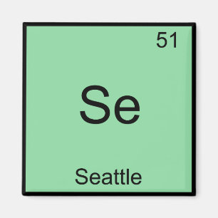 Se - Seattle City Chemistry Element Symbol T-Shirt Magneet
