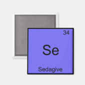 Se - Sedagive Funny Chemistry Element Symbol T-shi Magneet (Voorkant / Achterkant)