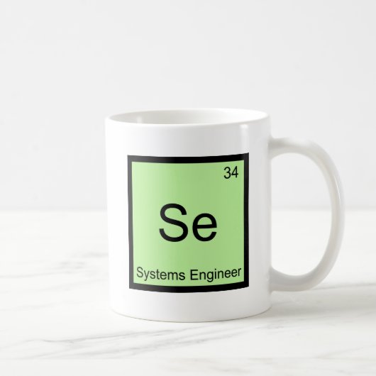 Se - Systeemingenieur Grappige Chemie Element Tee Koffiemok (Rechts)
