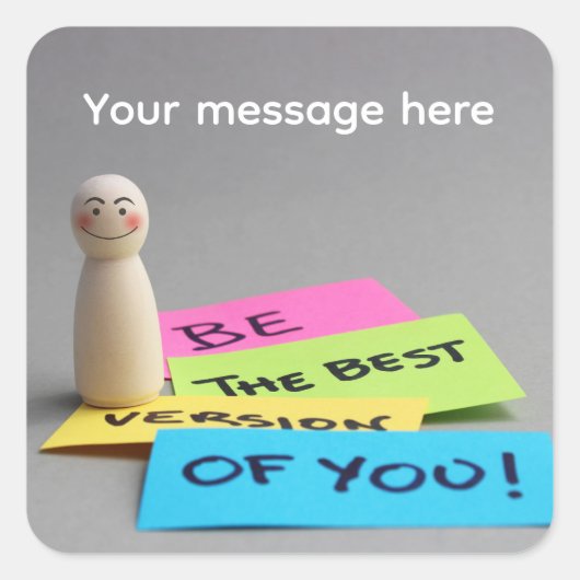 Se tu mejor versión vierkante sticker (Voorkant)