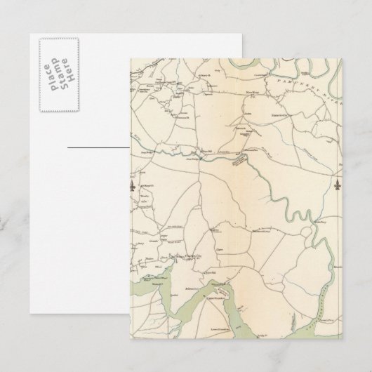 SE Virginia, Ft Monroe, benadert Richmond Briefkaart (Voorkant / Achterkant)