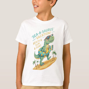 Sea-A-Saurus Dinosaur Surfen - Grappige Kinderzome T-shirt
