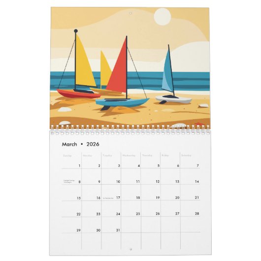 Sea and beach kalender (Mar 2026)