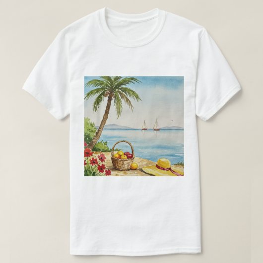 Sea and beach t-shirt (Design voorkant)