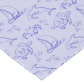 Sea animals and sailboat one line drawing pattern tafelkleed (Gekanteld)