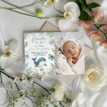 Sea Animals Photo 1st Birthday Invite