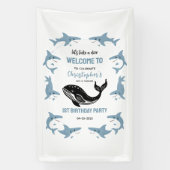 Sea Animals Shark 1st Birthday | Under the Sea Spandoek (Verticaal)