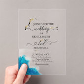  Sea Beach Wedding Invitation |Coastal Destination Acryl Uitnodigingen (Insitu (Draagbaar))