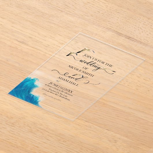  Sea Beach Wedding Invitation |Coastal Destination Acryl Uitnodigingen (Laagn)