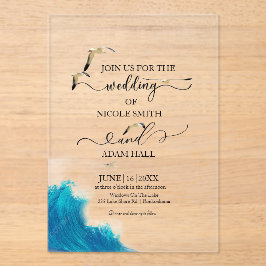  Sea Beach Wedding Invitation |Coastal Destination Acryl Uitnodigingen