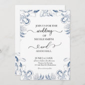  Sea Beach Wedding Invitation |Coastal Destination Kaart (Voorkant / Achterkant)