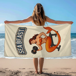 Sea Beast Gym Mermaid | Retro Pin-Up Workout Gear Strandlaken