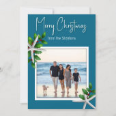 Sea Blue Starfish Christmas Photo Feestdagenkaart (Voorkant)