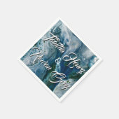Sea Blues Alcohol Ink Paint Elegant Wedding  Servet (Hoek)