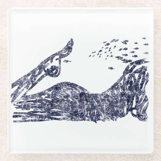 Sea bottom.  glazen onderzetter (Voorkant)