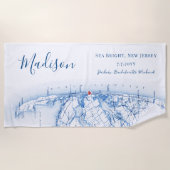 Sea Bright NJ Persoonlijk Bachelorette-weekend Strandlaken (Voorkant)