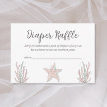 Sea Coastal Starfish Baby Shower Diaper Raffle