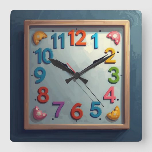 Sea Colors Vierkante Klok (Voorkant)