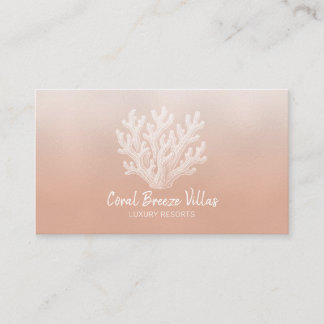 Sea Coral Silhouette | Lt Coral Business Card Visitekaartje