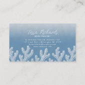 Sea Coral Silhouette | Ocean Blue Visitekaartje (Achterkant)