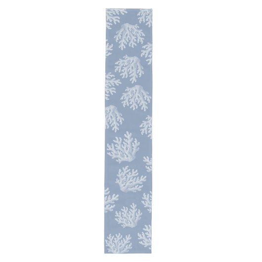 Sea Coral Silhouette | Silver Blue Medium Tafelloper (Voorkant)