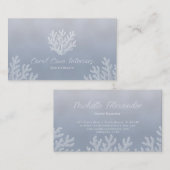 Sea Coral Silhouette | Silver Blue Pearl  Visitekaartje (Voorkant / Achterkant)