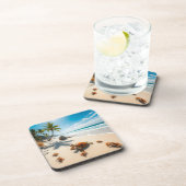 Sea  Crabs on Tropical Beach – Serene Ocea Bier Onderzetter (Rechterzijde)