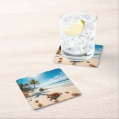 Sea  Crabs on Tropical Beach – Serene Ocea Kartonnen Onderzetters (Insitu)