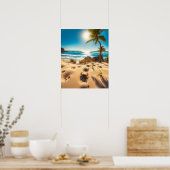Sea  Crabs on Tropical Beach – Serene Ocea Poster (Keuken)