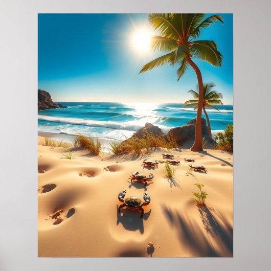 Sea  Crabs on Tropical Beach – Serene Ocea Poster (Voorkant)