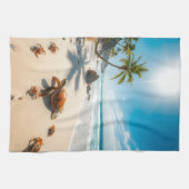 Sea  Crabs on Tropical Beach – Serene Ocea Theedoek (Horizontaal)