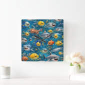 Sea creature wall clock vierkante klok (Huis)