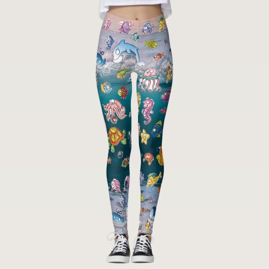 Sea Creatures Artsy  Leggings (Voorkant)