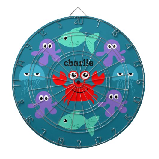 Sea Creatures custom name dart board Dartbord (Voorkant)