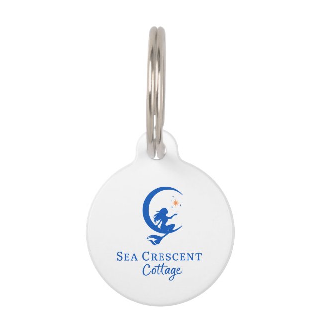 Sea Crescent cottage keychain, bag charm Huisdierpenning (Voorkant)