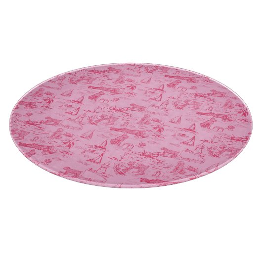 Sea Dog Toile Pink  Snijplank (Hoek)