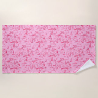 Sea Dog Toile Pink Strandlaken