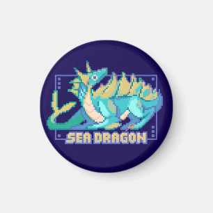 Sea dragon, zee draak pixel art magneet