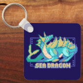 Sea dragon, zee draak pixel art sleutelhanger (Voorkant)