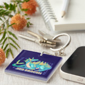 Sea dragon, zee draak pixel art sleutelhanger (Voorkant Rechts)
