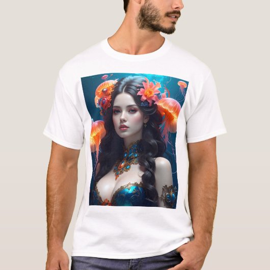 Sea Empress – Mystical Beauty in a Jellyfish Realm T-shirt (Voorkant)