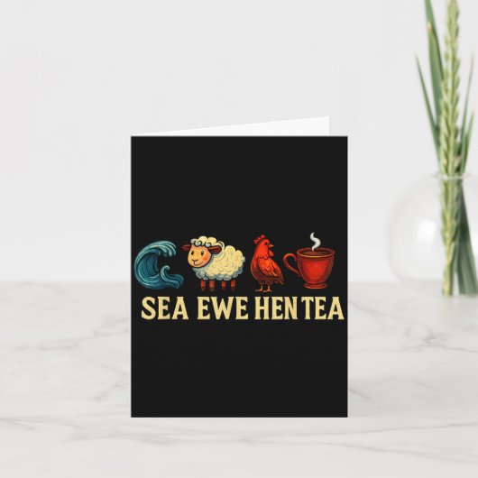 Sea Ewe Hen Tea Funny Shirt Sea Ewe Hen Tea  Kaart (Voorkant)