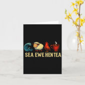 Sea Ewe Hen Tea Funny Shirt Sea Ewe Hen Tea  Kaart (Gele Bloem)
