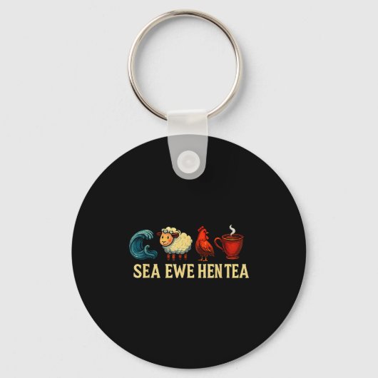 Sea Ewe Hen Tea Funny Shirt Sea Ewe Hen Tea  Sleutelhanger (Voorkant)